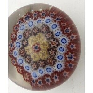 Vintage Murano Glass Millefiori Style Floral Pattern Paperweight